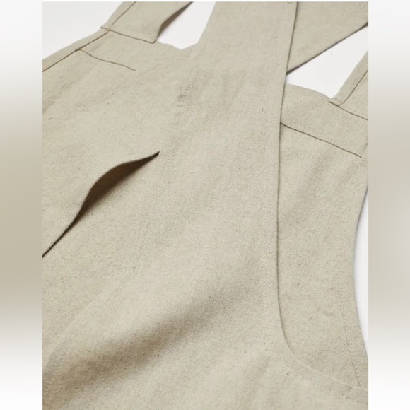 H&M Home Cotton Linen Blend Light Beige Apron Unisex Korean style - Picture 12 of 12